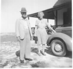 Malcolm and Kathleen with automobile